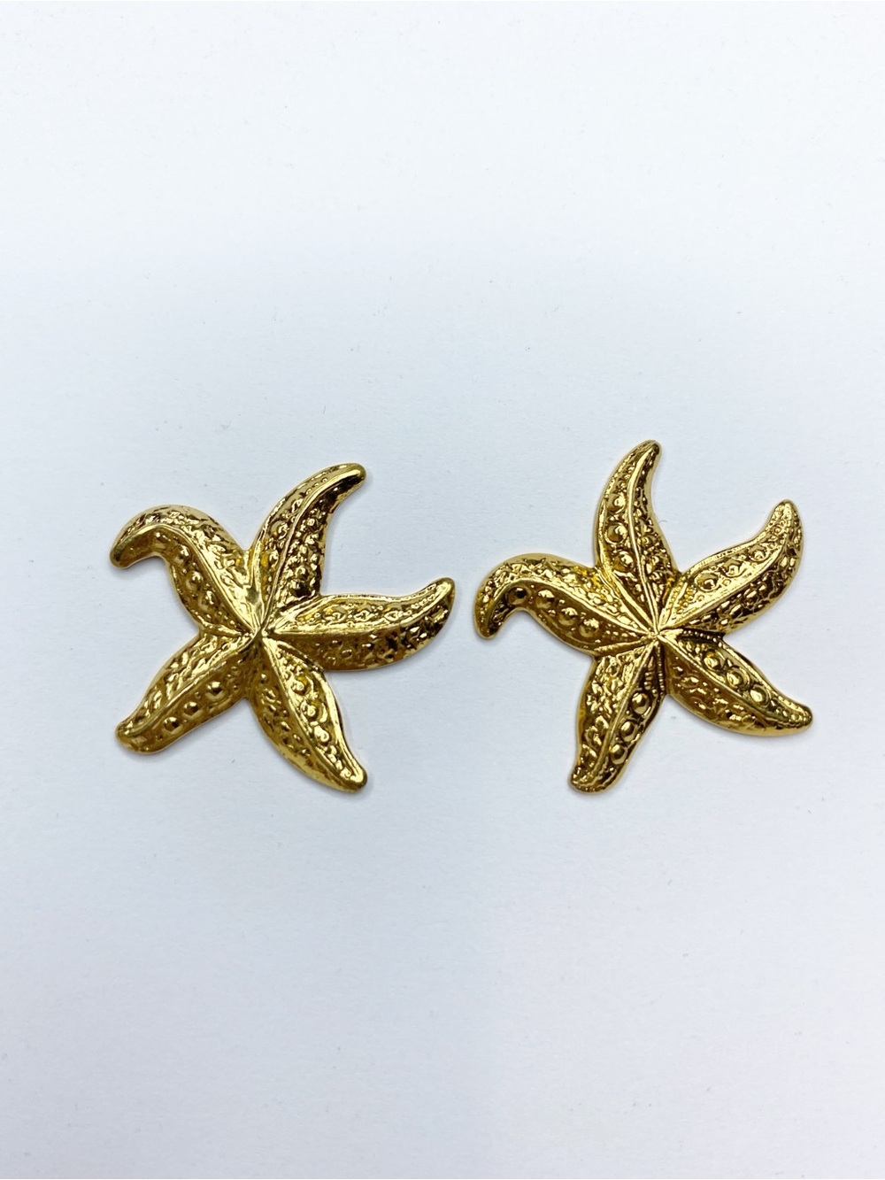 Vintage Gold Plated Starfish Stud Earrings Coastal Beachcore Nautical Statement